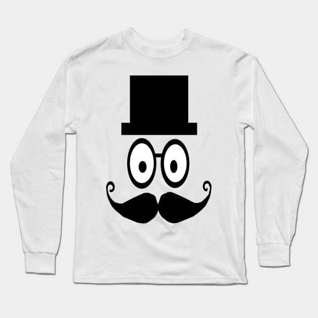 funny face with rectangle shaped hat Long Sleeve T-Shirt by RAK20